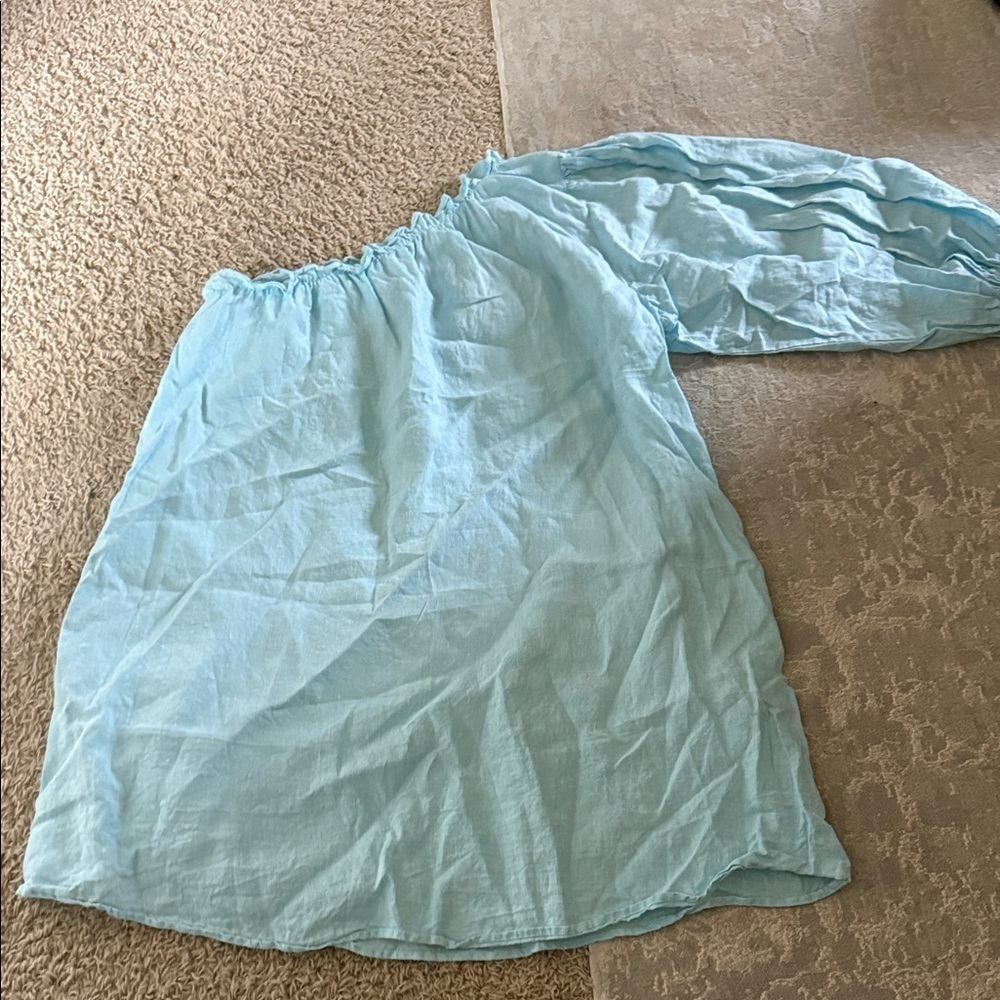 Light Aqua One-Shoulder Women's Dress
